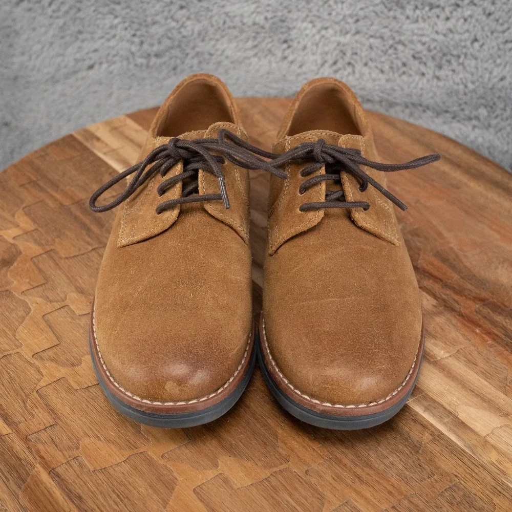 Johnston & Murphy Upton Oxford Boys 1 Tan Good Plain Toe Leather 28-3373